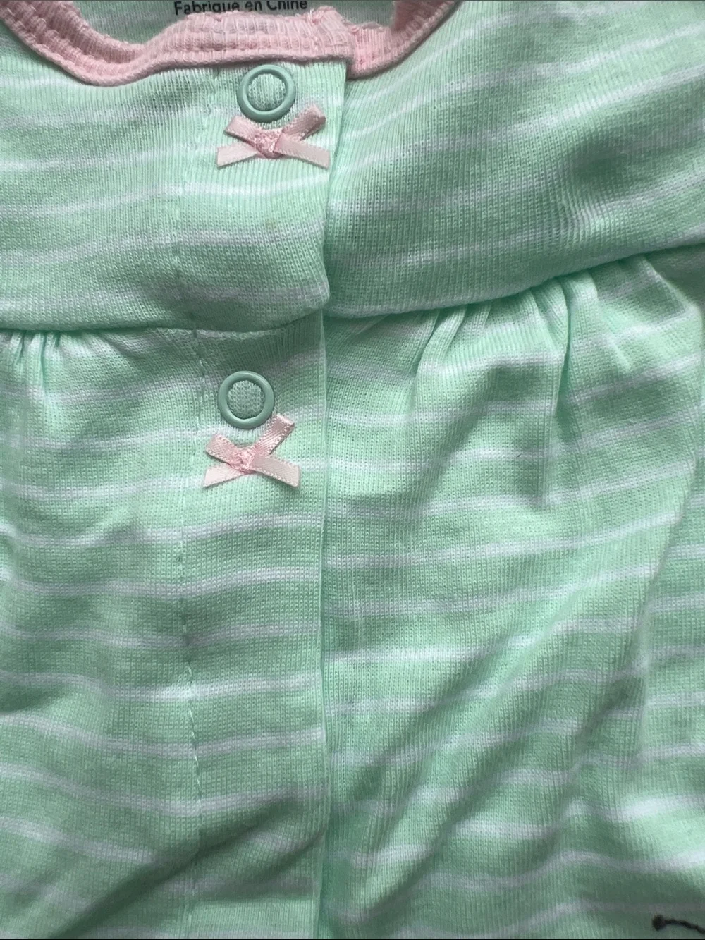Carter's Mint Green and Pink Butterfly Short-Sleeve Baby Romper
